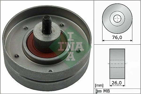 Polia de Desvio/Guia, correia do alternador INA 532 0252 30