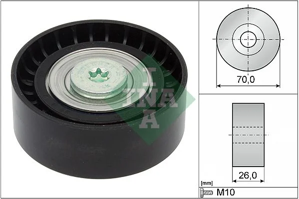 Deflection/Guide Pulley, V-ribbed belt INA 532 0434 10