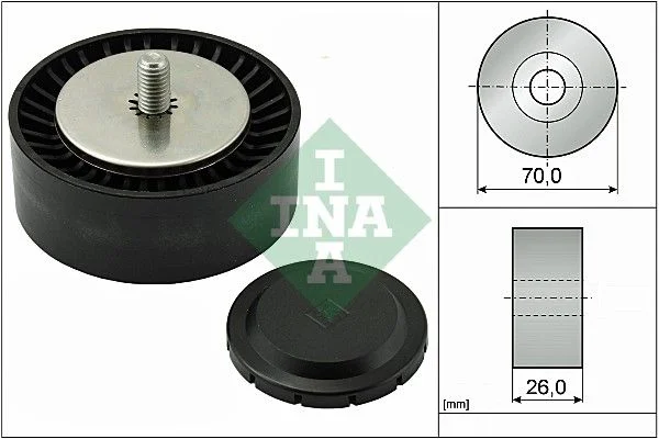 Deflection/Guide Pulley, V-ribbed belt INA 532 0553 10
