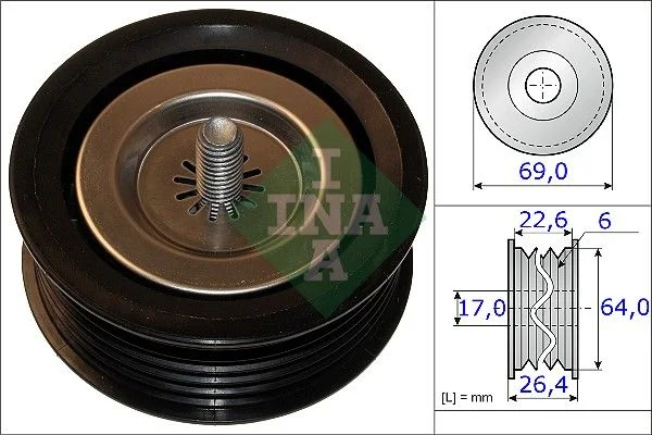 Polia de Desvio/Guia, correia do alternador INA 532 0671 10