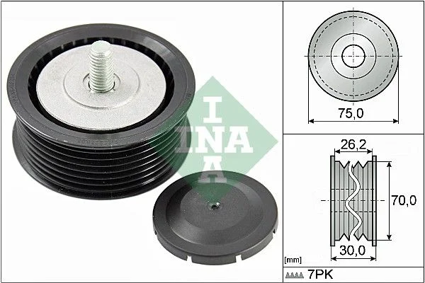 Deflection/Guide Pulley, V-ribbed belt INA 532 0800 10