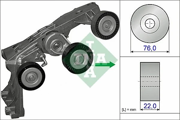Belt Tensioner, V-ribbed belt INA 534 0431 10