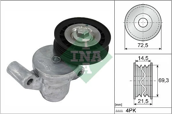 Belt Tensioner, V-ribbed belt INA 534070510