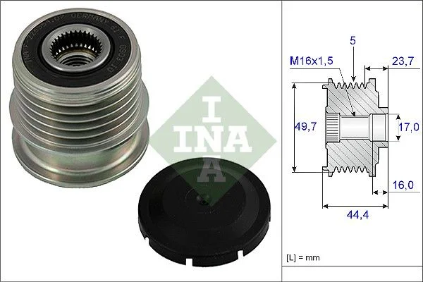Embraiagem de roda livre, alternador INA 535 0011 10