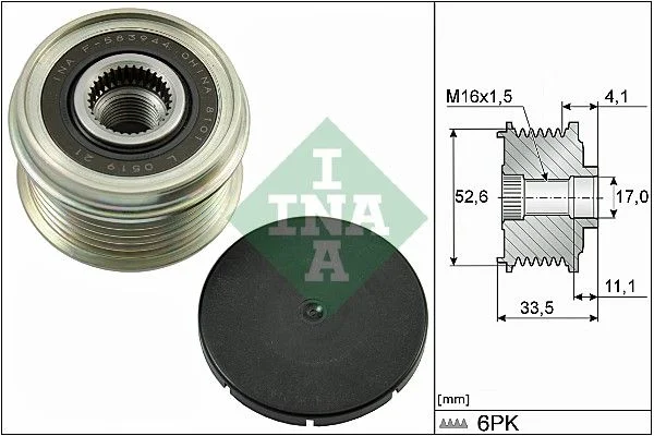 Alternator Freewheel Clutch INA 535002510
