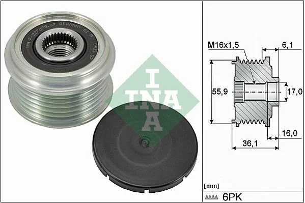 Alternator Freewheel Clutch INA 535 0026 10