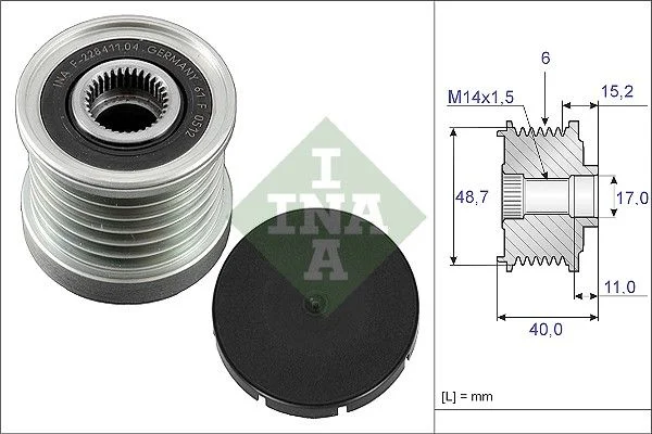 Alternator Freewheel Clutch INA 535 0038 10
