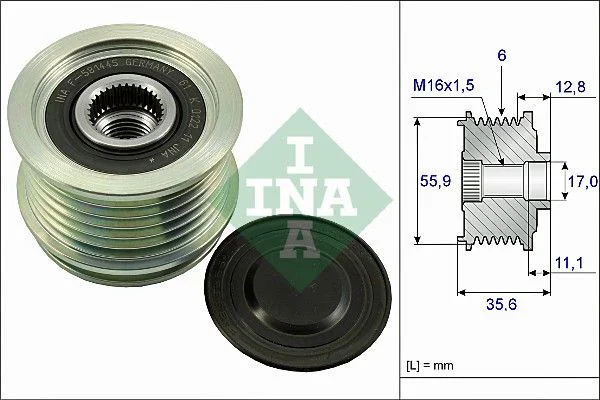 Embraiagem de roda livre, alternador INA 535 0041 10