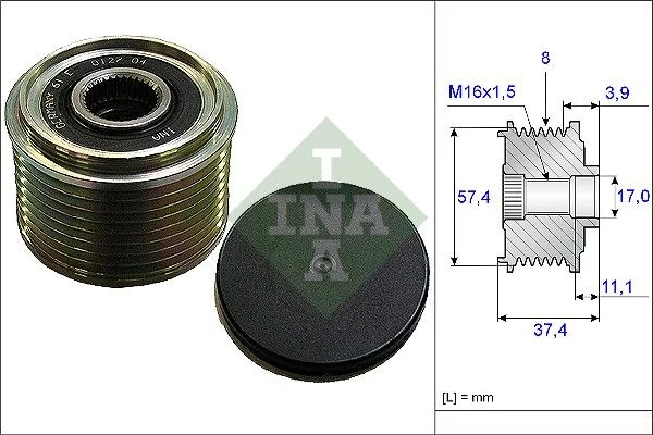 Embraiagem de roda livre, alternador INA 535 0068 10