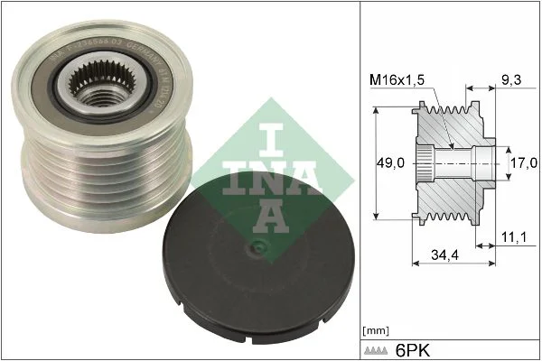 Alternator Freewheel Clutch INA 535 0075 10