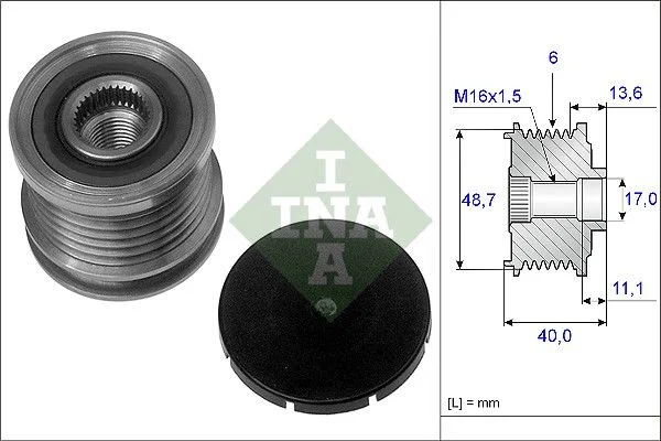 Alternator Freewheel Clutch INA 535 0085 10