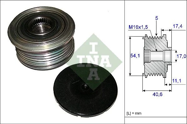 Embraiagem de roda livre, alternador INA 535 0089 10