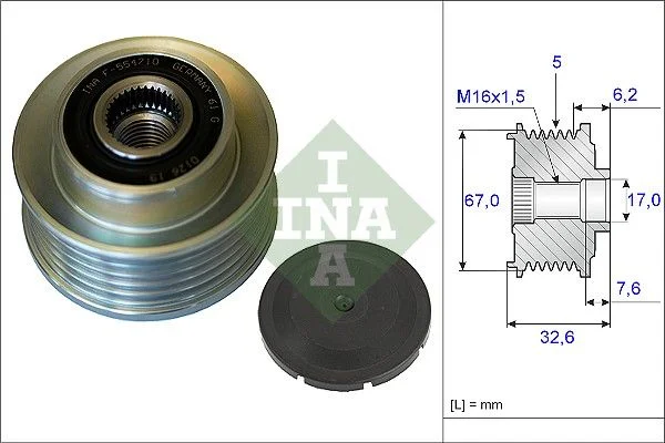 Alternator Freewheel Clutch INA 535 0097 10