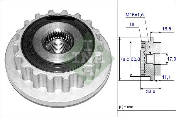 Alternator Freewheel Clutch INA 535 0118 10