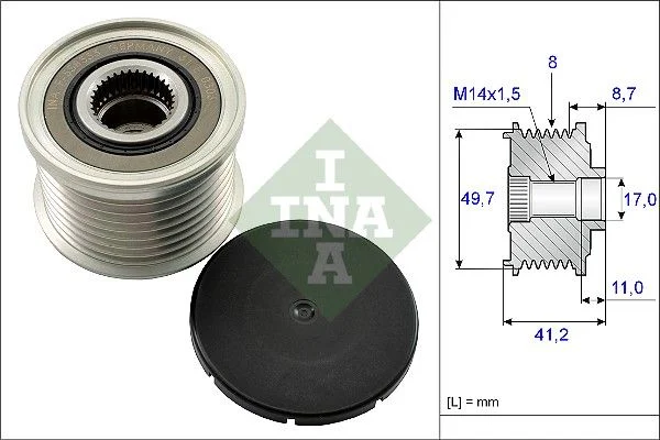 Embraiagem de roda livre, alternador INA 535 0141 10