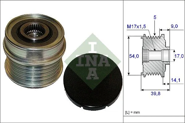 Embraiagem de roda livre, alternador INA 535 0171 10
