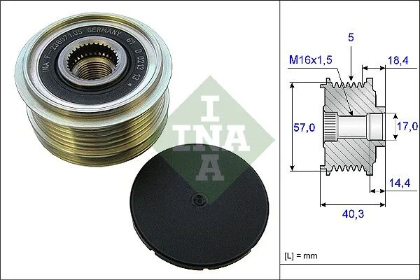 Alternator Freewheel Clutch INA 535 0187 10