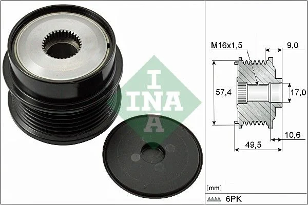 Alternator Freewheel Clutch INA 535018910