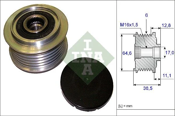 Embraiagem de roda livre, alternador INA 535 0201 10