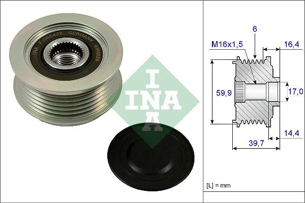 Embraiagem de roda livre, alternador INA 535 0241 10