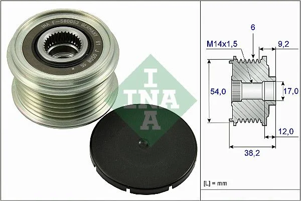 Embraiagem de roda livre, alternador INA 535 0263 10