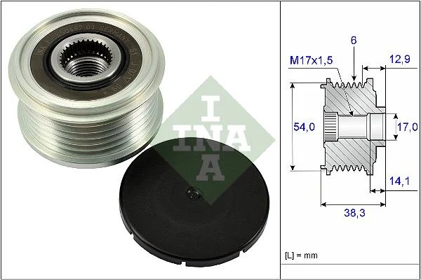 Embraiagem de roda livre, alternador INA 535 0264 10