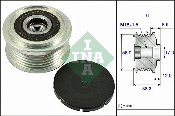 Embraiagem de roda livre, alternador INA 535 0266 10