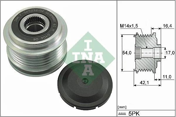 Alternator Freewheel Clutch INA 535 0286 10