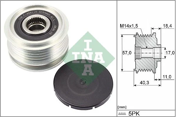 Alternator Freewheel Clutch INA 535029510