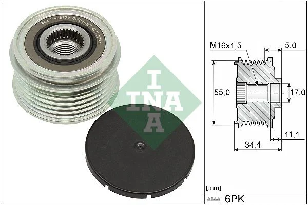 Alternator Freewheel Clutch INA 535035710