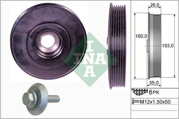 Polia da correia, virabrequim INA 544 0079 20