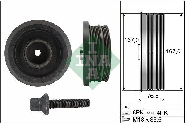 Belt Pulley Set, crankshaft INA 544 0082 20