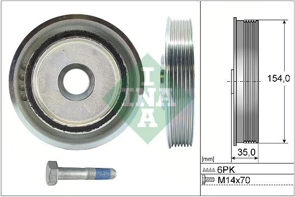 Belt Pulley Set, crankshaft INA 544011220