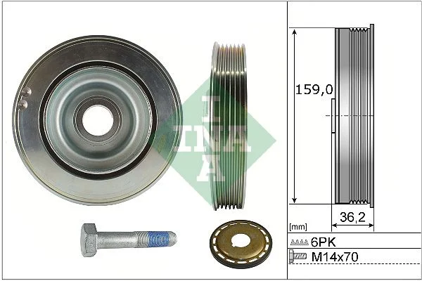 Belt Pulley Set, crankshaft INA 544017321