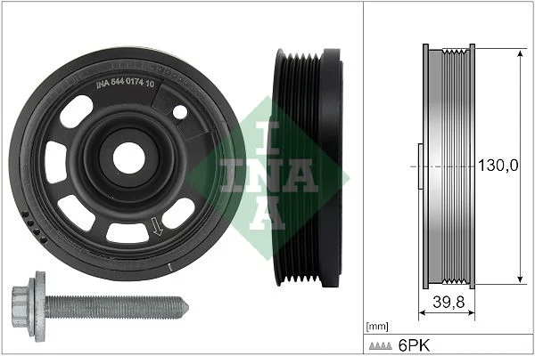 Belt Pulley Set, crankshaft INA 544 0174 20