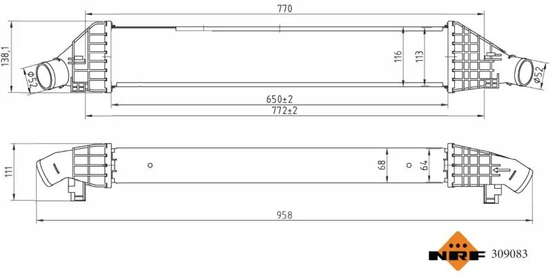 Charge Air Cooler NRF 309083