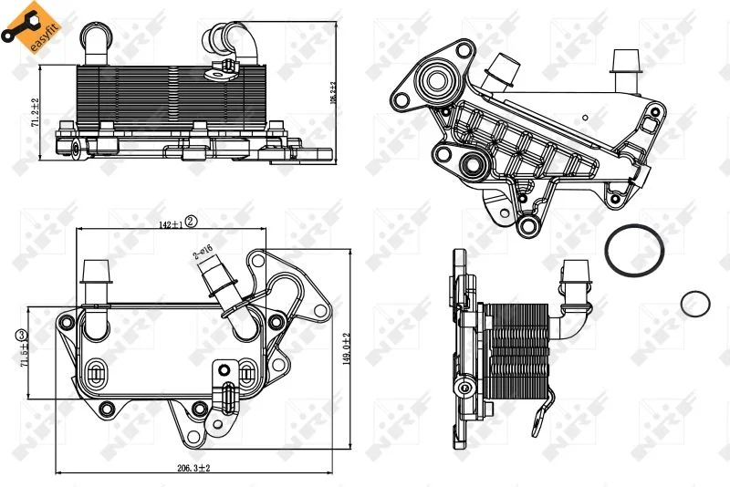 Arrefecedor de Óleo, transmissão automática NRF 31264