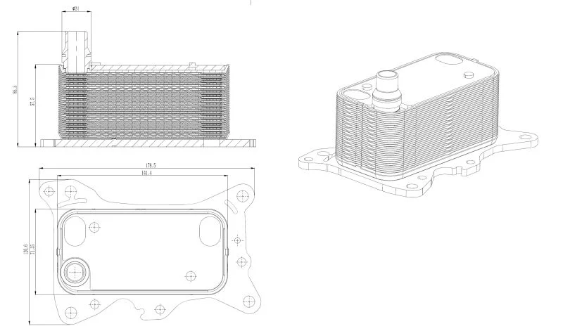 Oil Cooler, engine oil NRF 31835