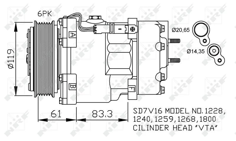 Compressor, ar condicionado NRF 32198