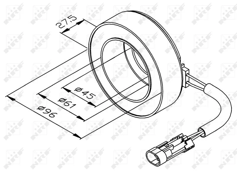 Bobina, embraiagem magnética (compressor) NRF 38470