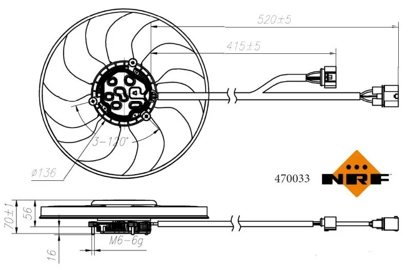 Fan, engine cooling NRF 470033