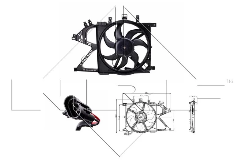 Ventilador, refrigeração do motor NRF 47012