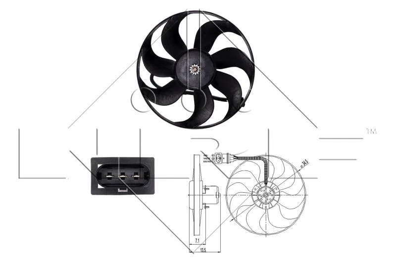 Ventilador, refrigeração do motor NRF 47397