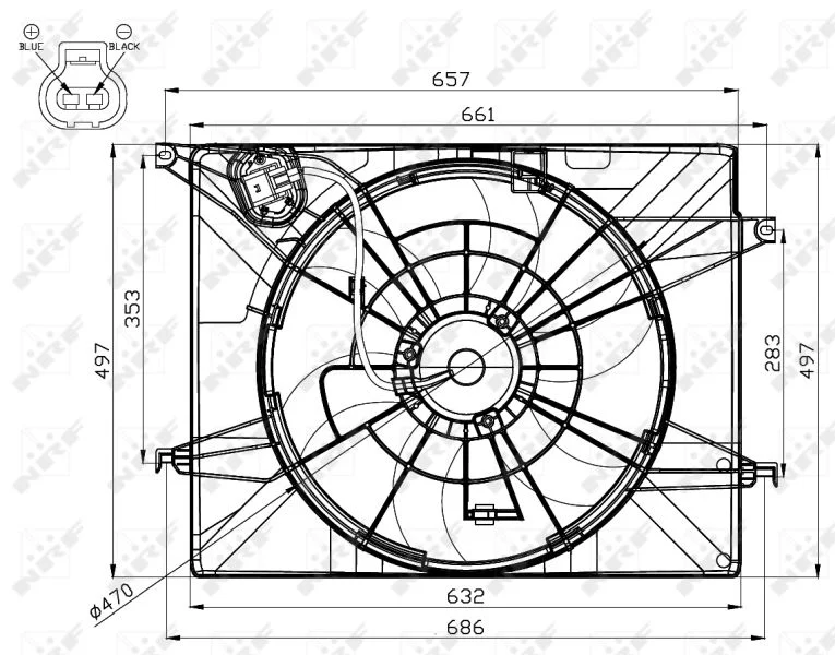 Ventilador, refrigeração do motor NRF 47561
