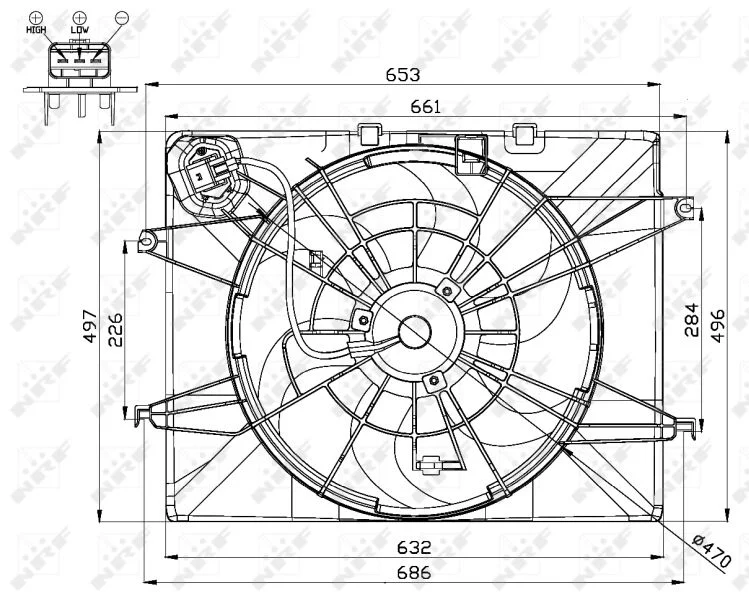 Ventilador, refrigeração do motor NRF 47564