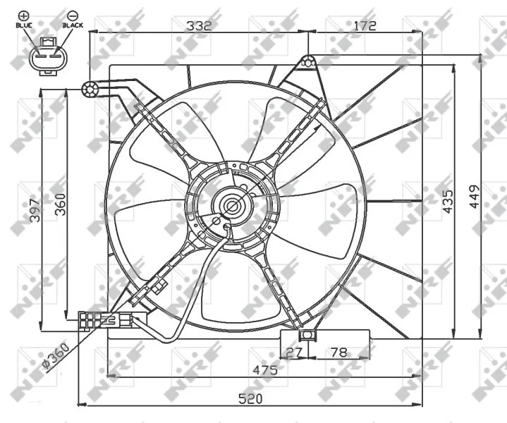 Ventilador, refrigeração do motor NRF 47751