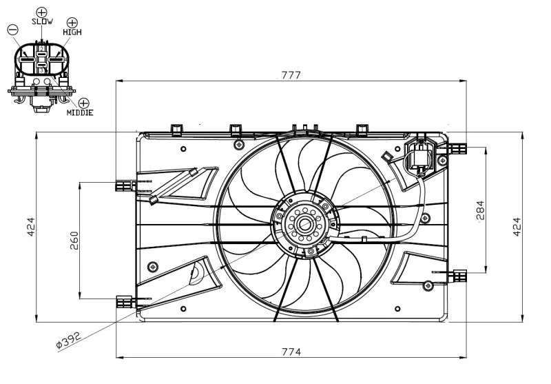 Ventilador, refrigeração do motor NRF 47878