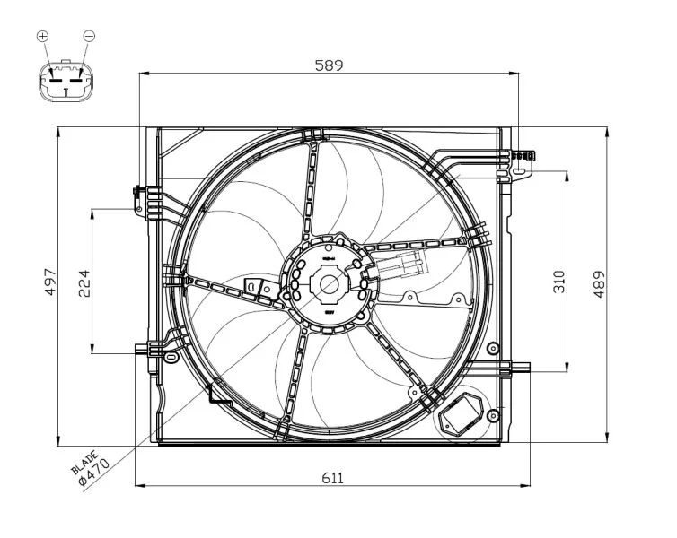 Ventilador, refrigeração do motor NRF 47897