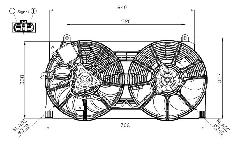 Ventilador, refrigeração do motor NRF 47940