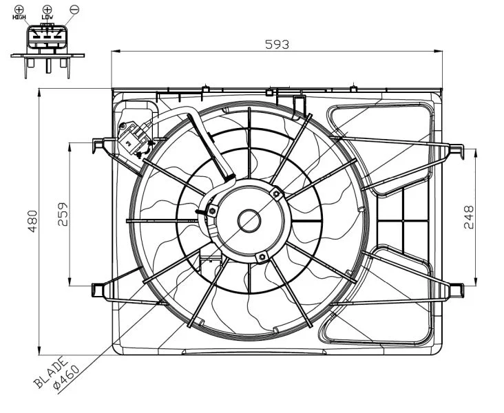 Ventilador, refrigeração do motor NRF 47958